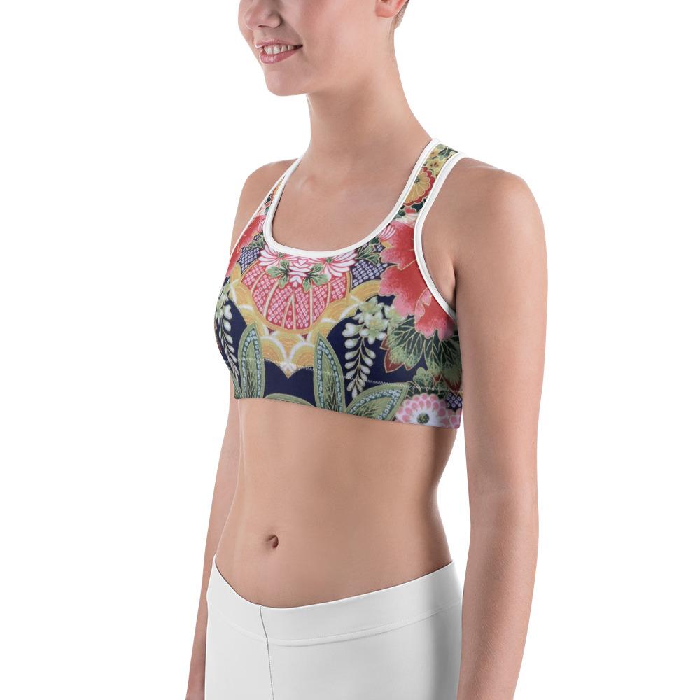 Oriental Floral Sports Bra | GearBunch
