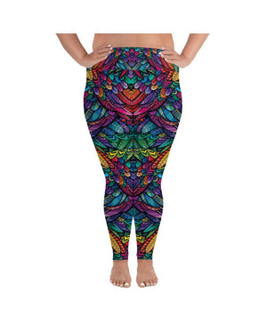 Colorful Feathers Plus Size Leggings