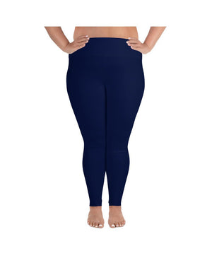 Solid Ocean Blue Plus Size Leggings