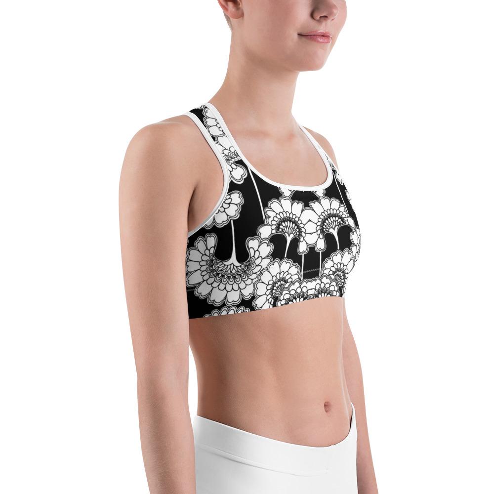 Japanese Floral Sports Bra Gearbunch