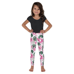 Tropical Floral White Kid's Leggings - Gearbunch