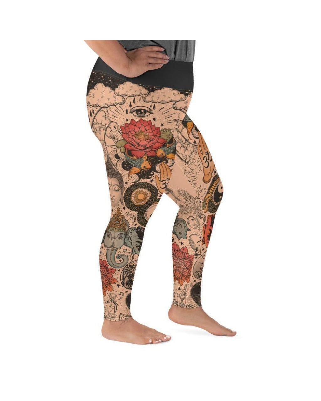 Tattooed Lotus Plus Size Leggings | Gearbunch