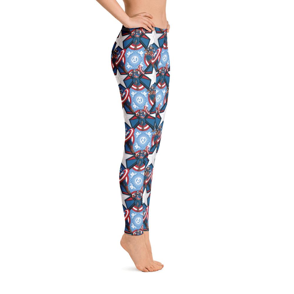 Captain America Pattern Leggings | GearBunch