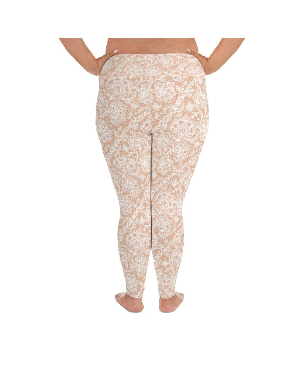 White Faux Lace Plus Size Leggings Gearbunch