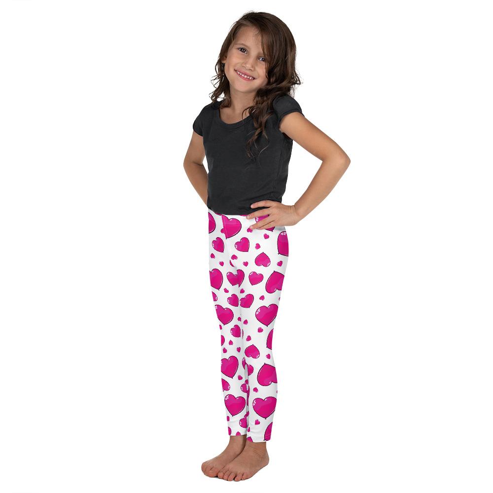 Pink Heart Shaped Balloon Kid's Leggings - Gearbunch