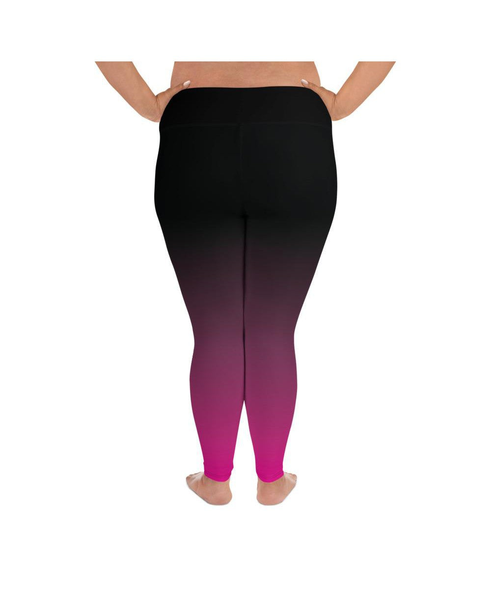 Ombre Black to Pink Plus Size Leggings