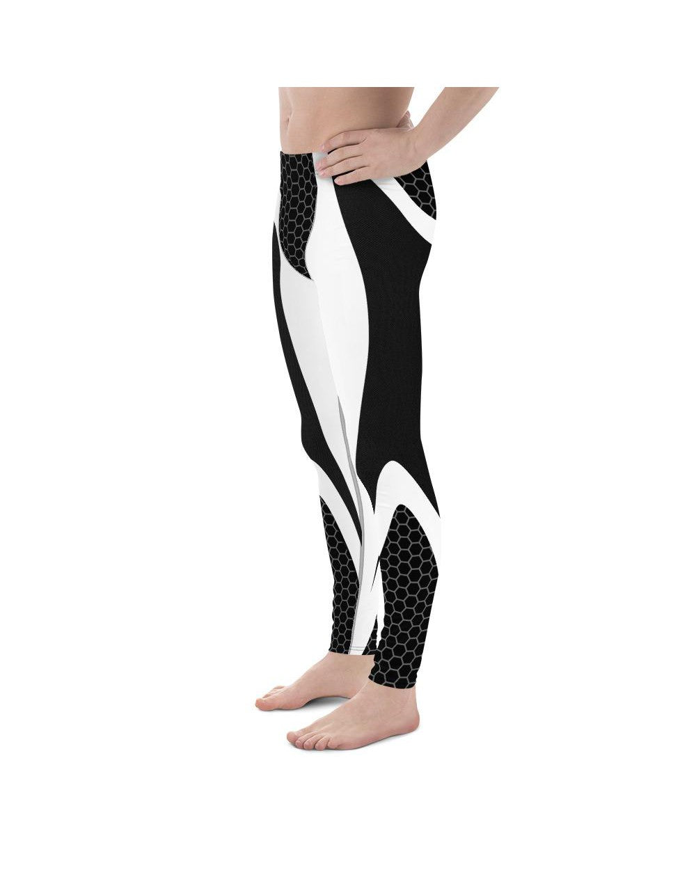 Black & White Honeycomb Carbon Meggings Men's Leggings Gearbunch