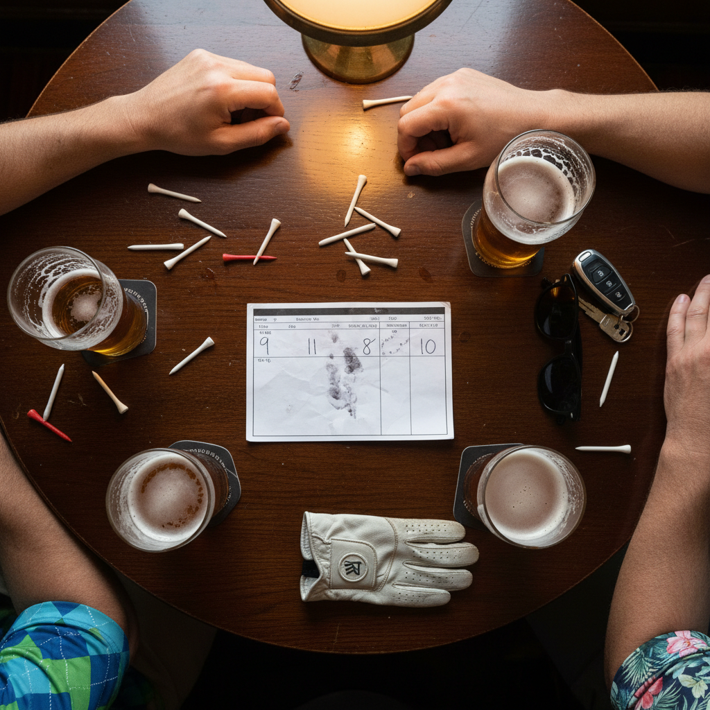 Post-round pub table